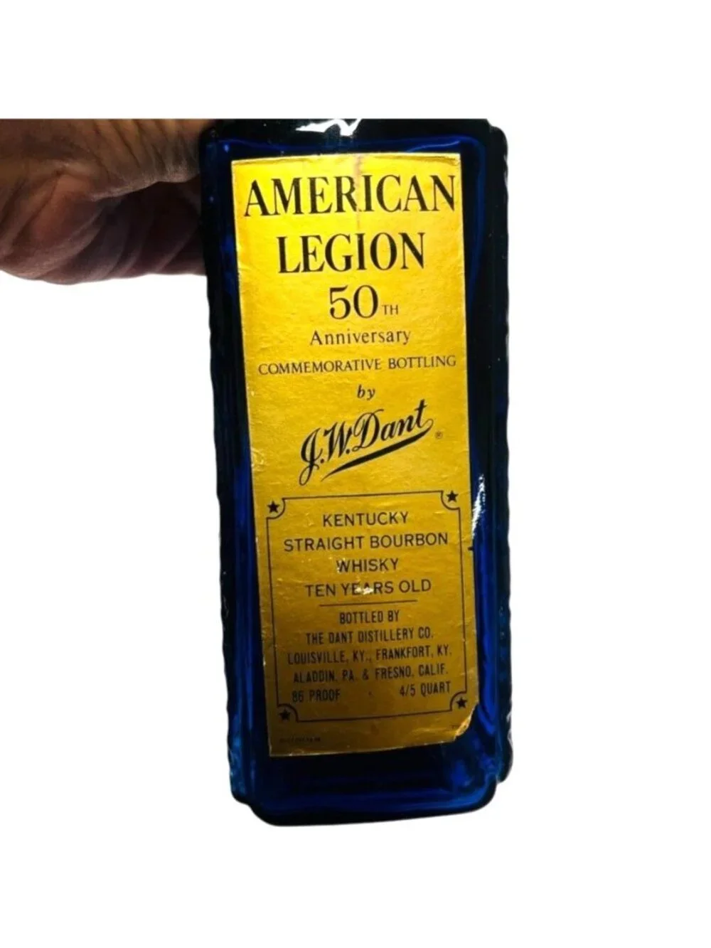 Vintage American Legion whiskey decanter (EMPTY) , 50th anniversary edition, cob